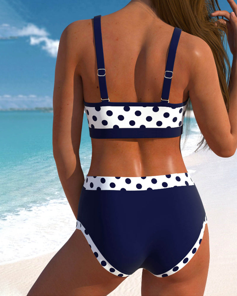 Liesbeth Hoge Taille Bikini Patchwork Ontwerp