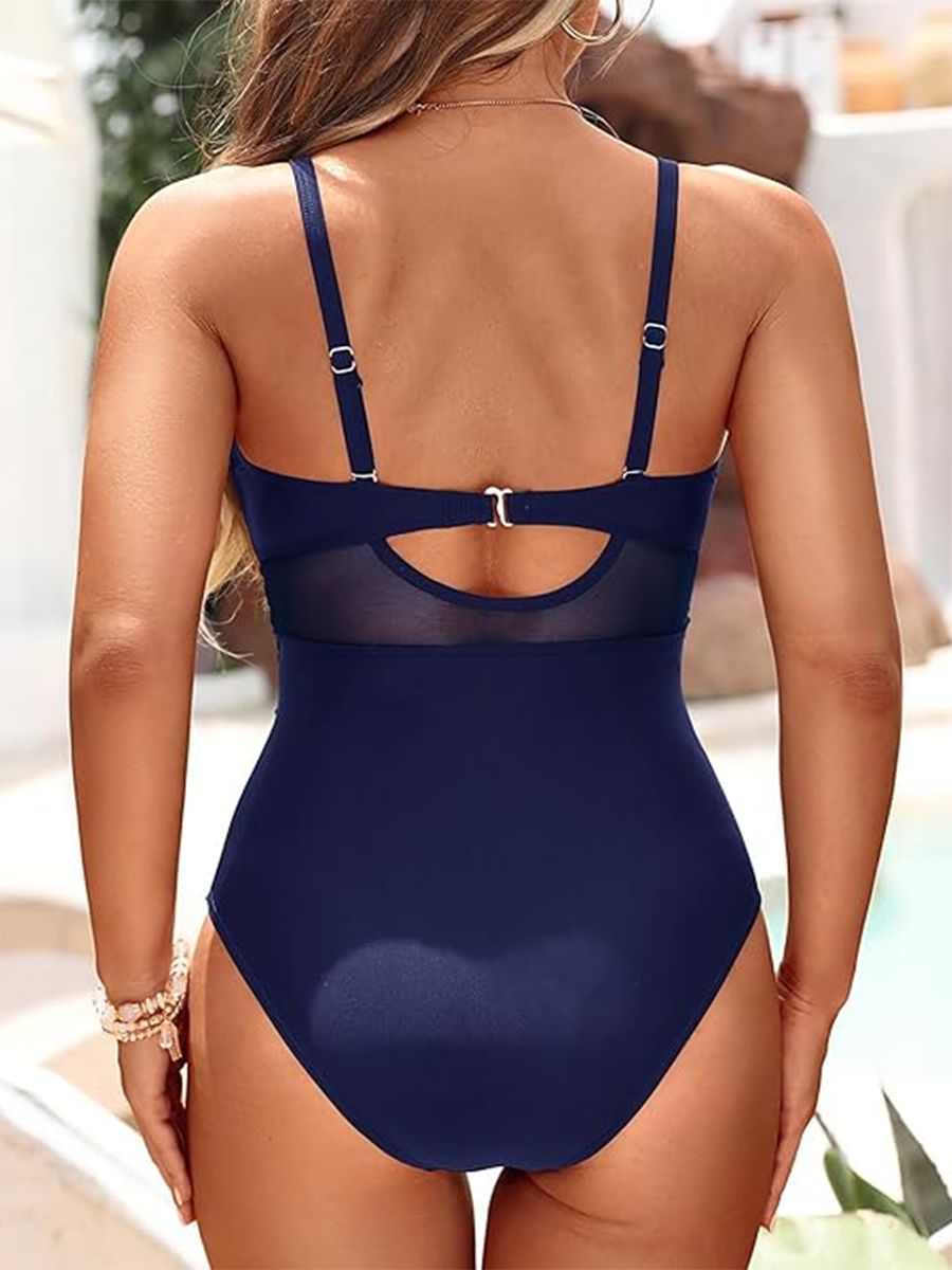 SOFIA - Eénstuk Badpak met Transparante Accenten en Elegante Corrigerende Pasvorm