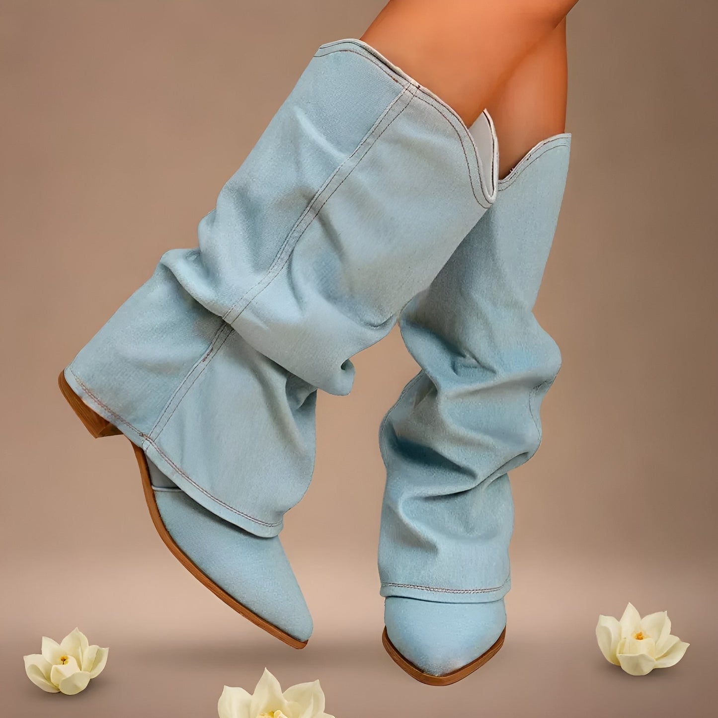 Marion – Denim knielaarzen