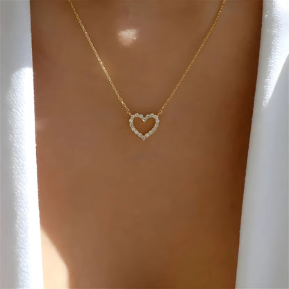 Romane – Hartvormige zirkonia ketting