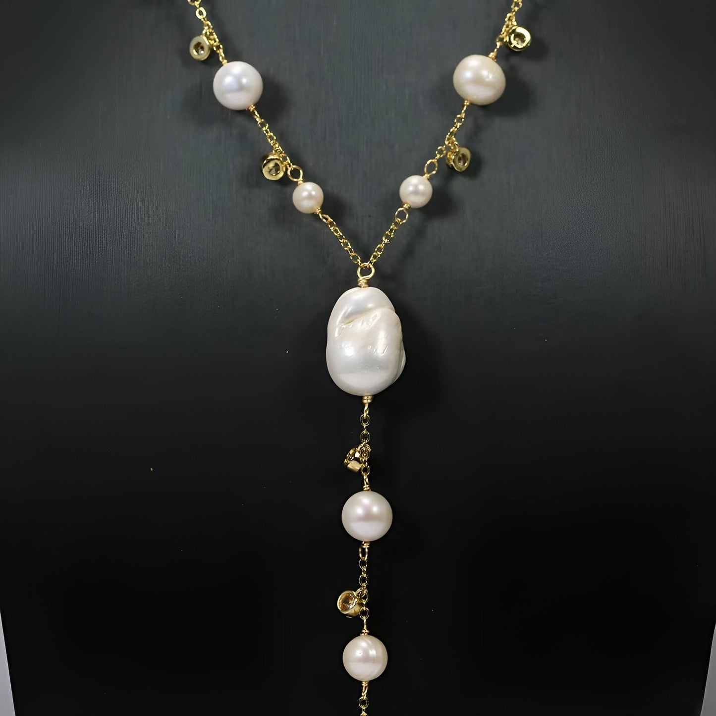 Elvire – Luxe Keshi Parel Y-Ketting