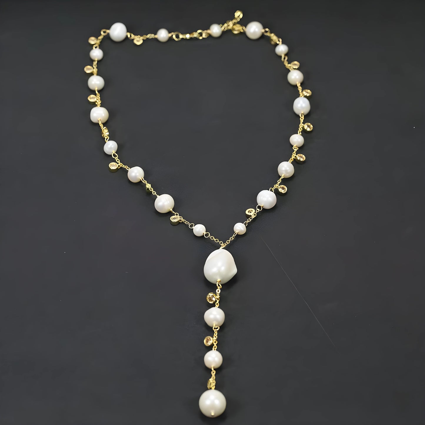 Elvire – Luxe Keshi Parel Y-Ketting