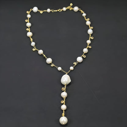 Elvire – Luxe Keshi Parel Y-Ketting