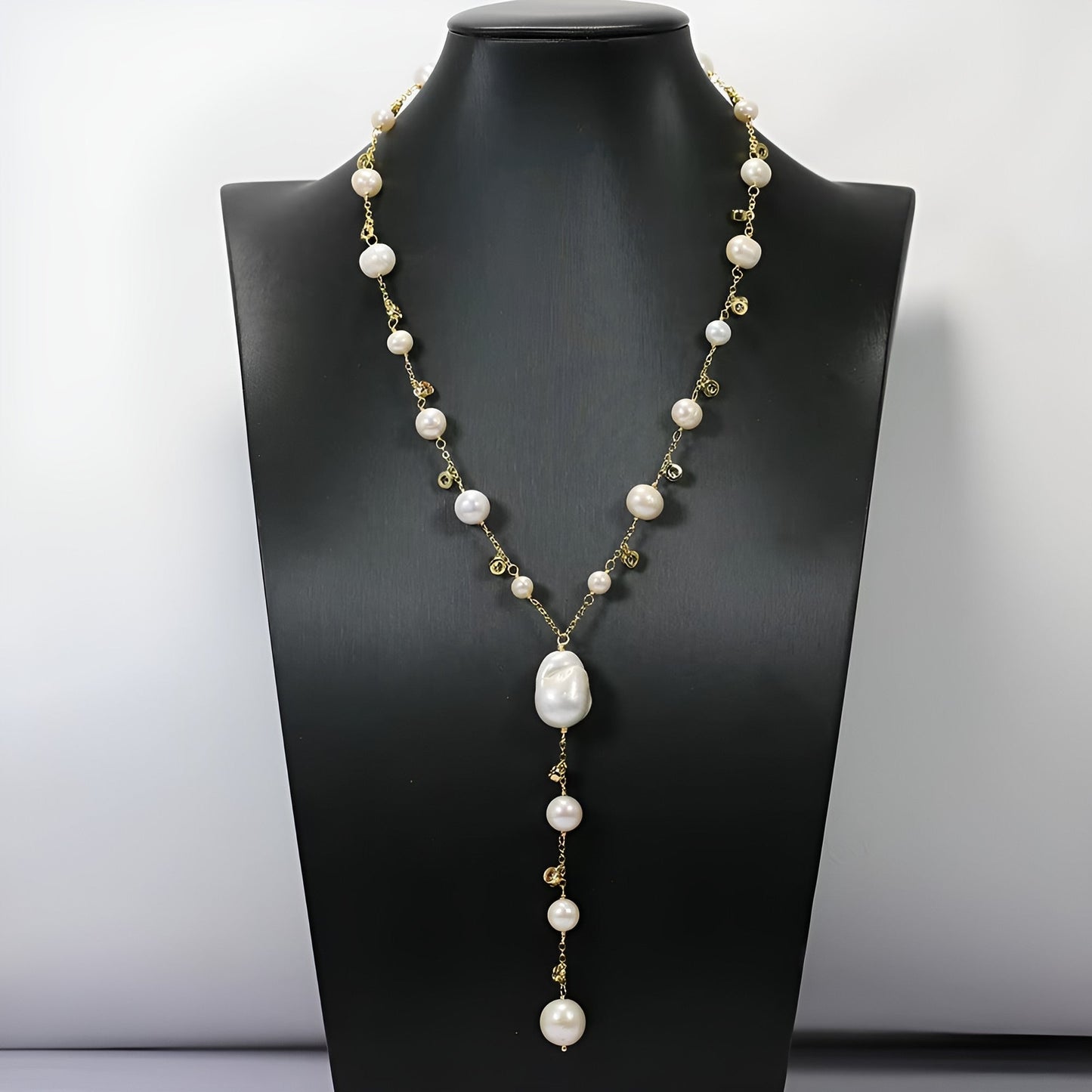 Elvire – Luxe Keshi Parel Y-Ketting