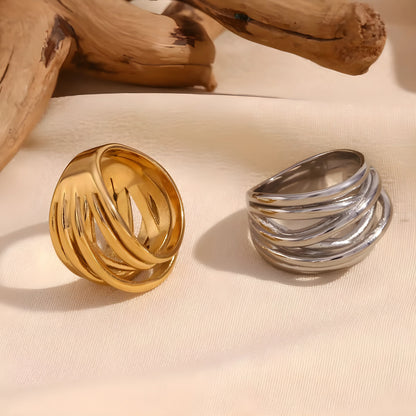 Auriane – Gelaagde roestvrijstalen ring