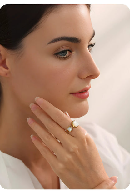 Émérance – Verstelbare ring met dubbele steen