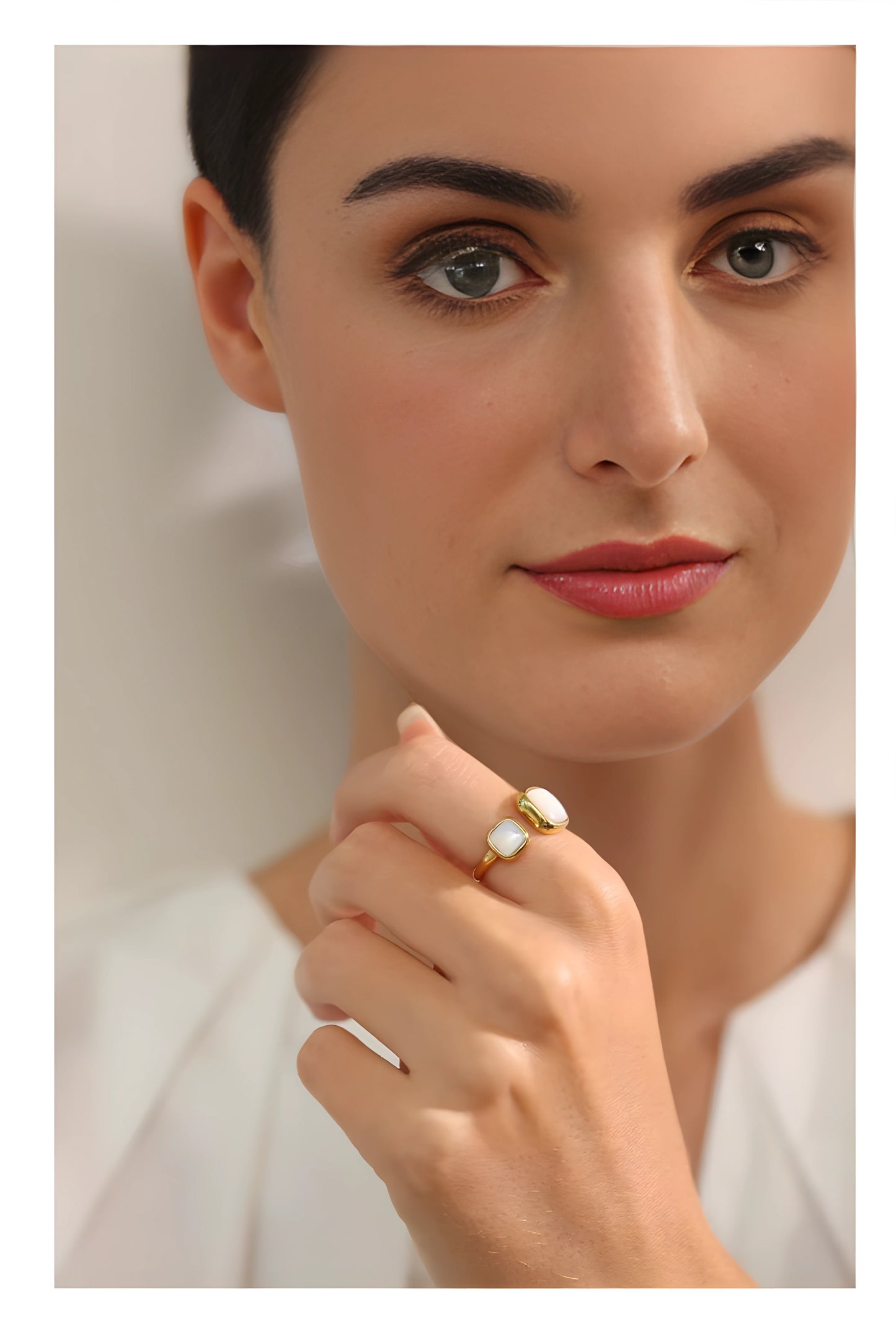 Émérance – Verstelbare ring met dubbele steen