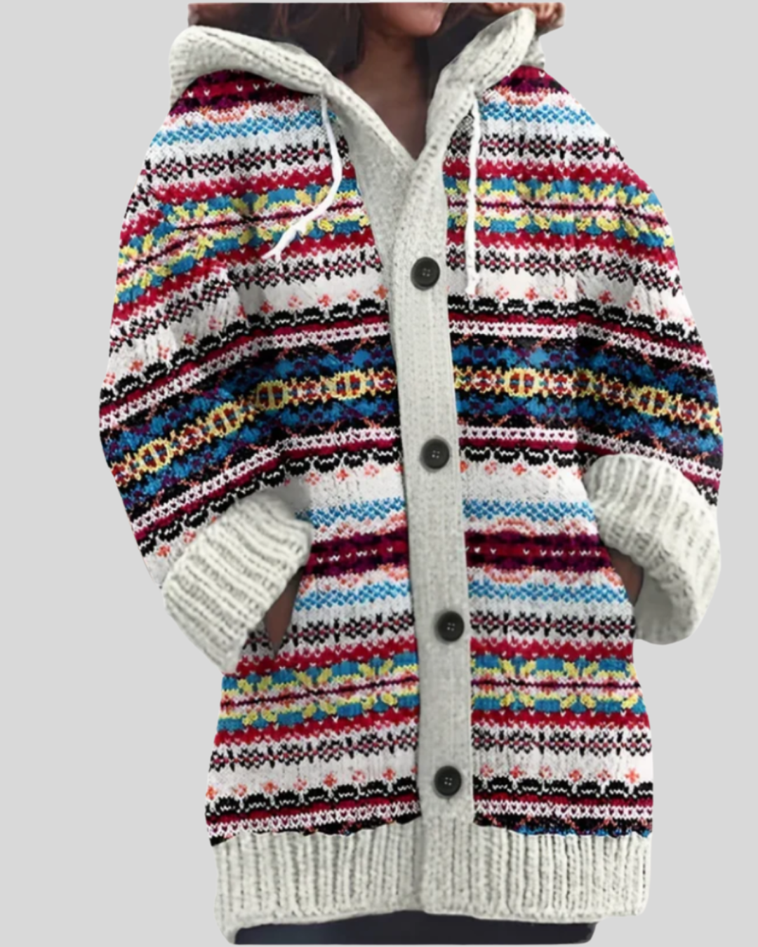 Lovas  | Dikke Gebreide Vest in Katoenmengsel