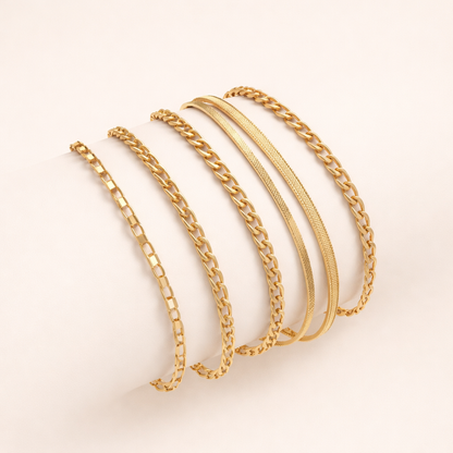 Elise Gouden Armbandenset – Tijdloos & Elegant