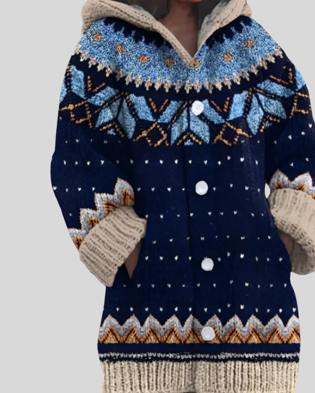 Lovas  | Dikke Gebreide Vest in Katoenmengsel