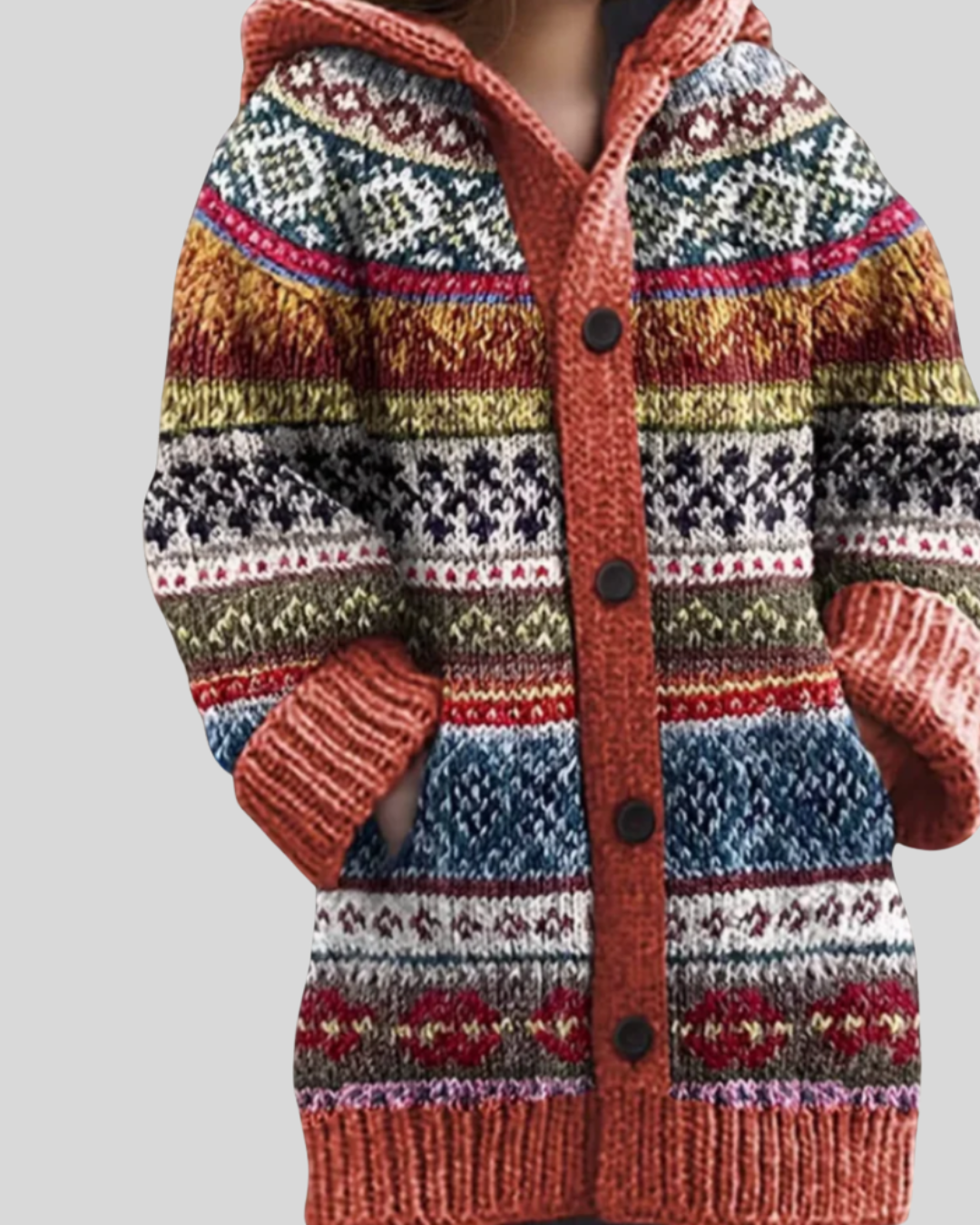 Lovas  | Dikke Gebreide Vest in Katoenmengsel