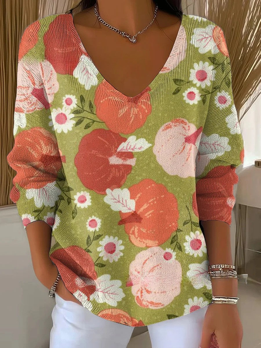 Béatrice – Kleurrijke trui met V-hals