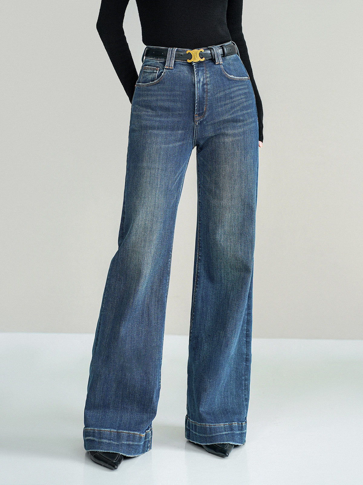 Mid-Waist Bootcut Denim Jeans