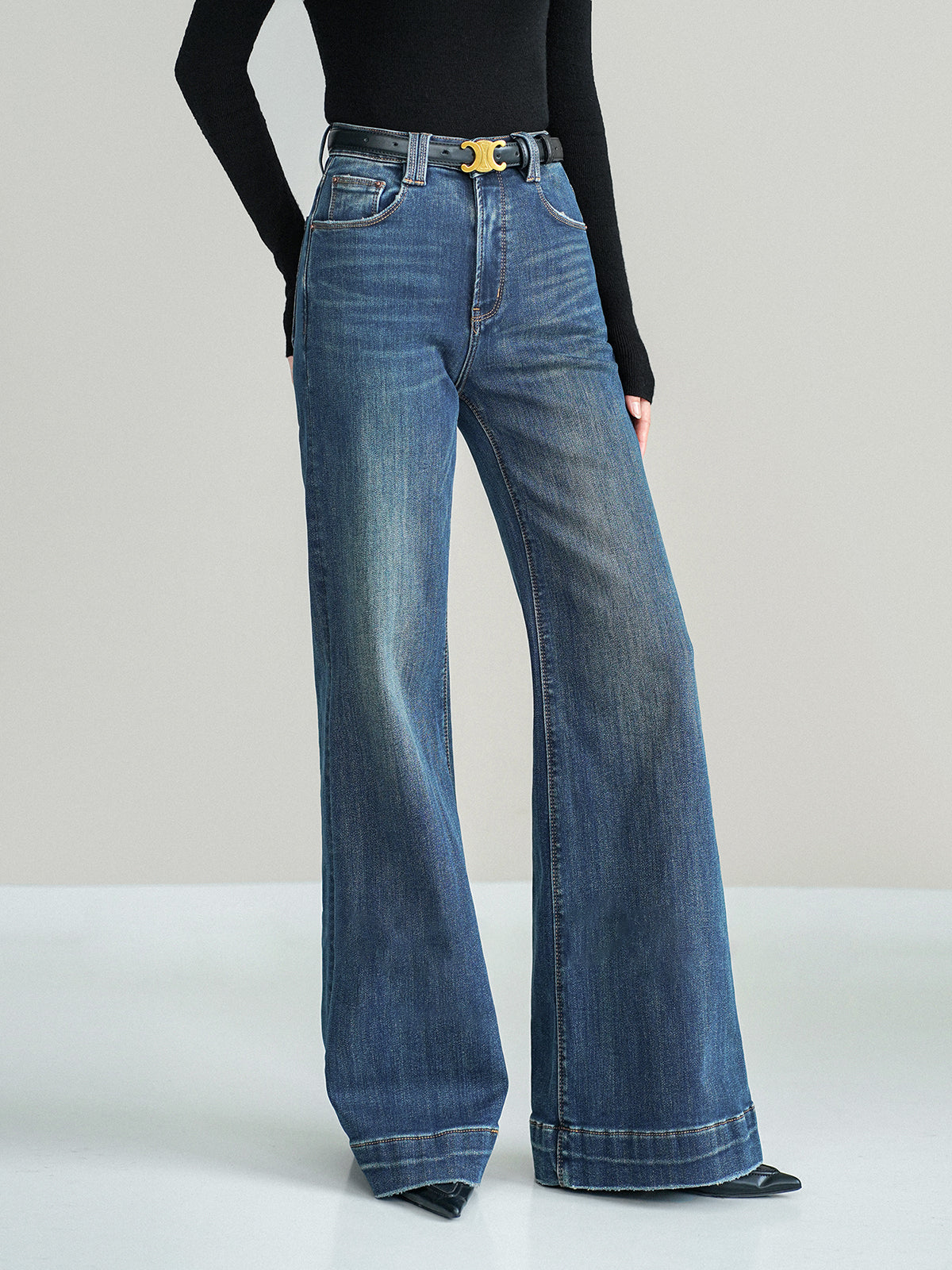 Mid-Waist Bootcut Denim Jeans