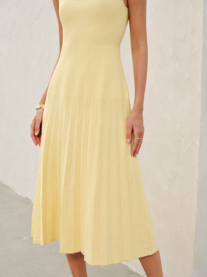 Geribde Gebreide Jurk met Square Neck