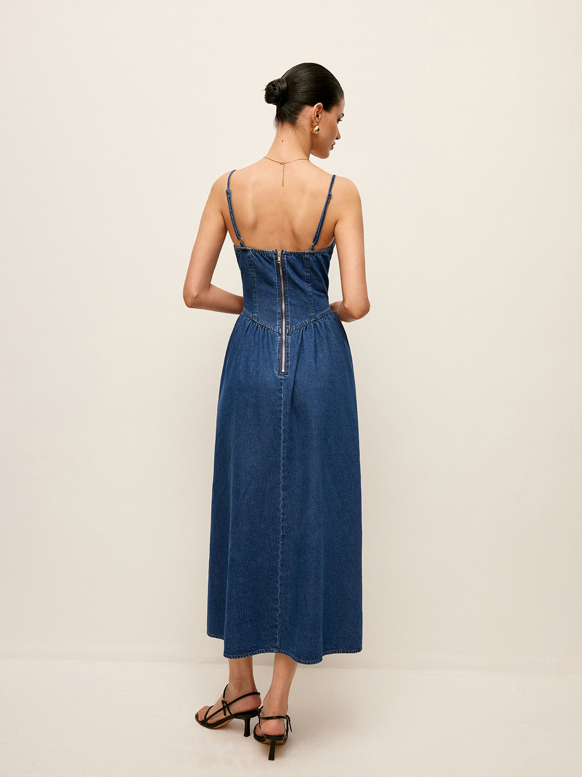 Denim Corset Maxi Jurk – Elegance Editie