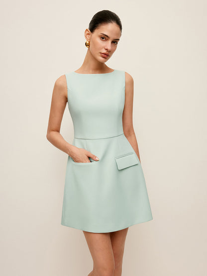 Mint Muse Getailleerde Mini Jurk