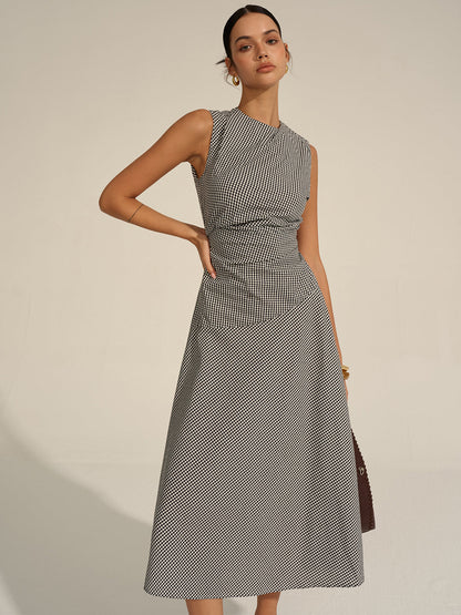 Milano Elegant Midi Jurk met Tailleplooien