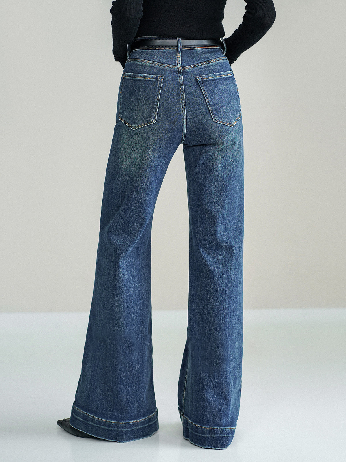 Mid-Waist Bootcut Denim Jeans
