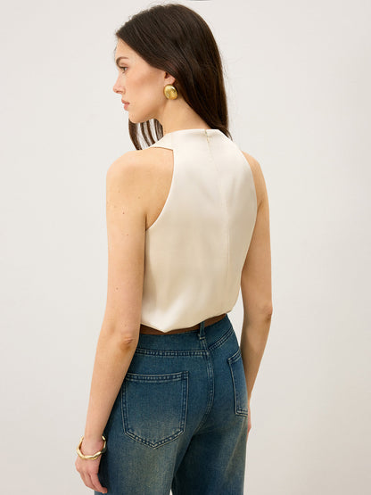 Satijnen Cross-Over Collar Tanktop