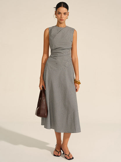 Milano Elegant Midi Jurk met Tailleplooien