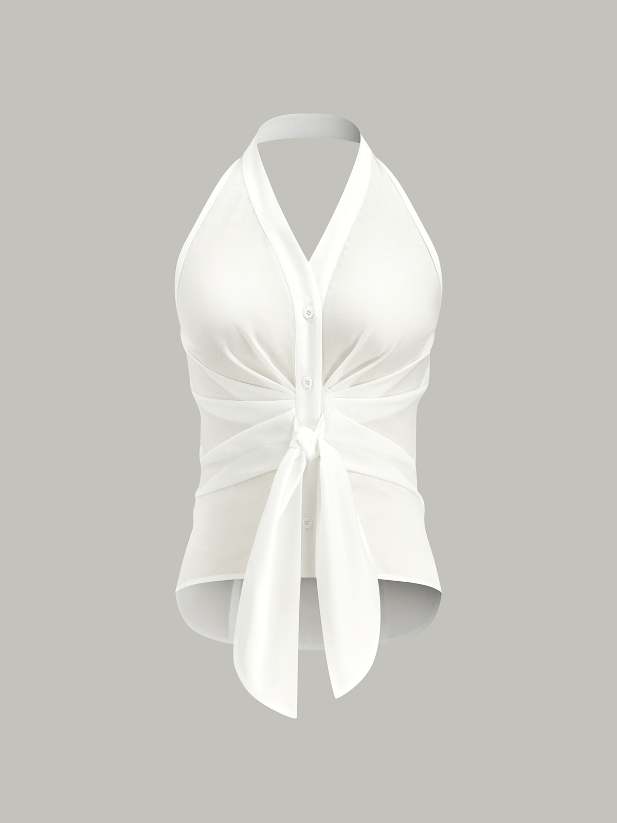 Gestreepte Halter Top met Striksluiting