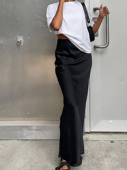 Satijnen Utility Maxi Rok