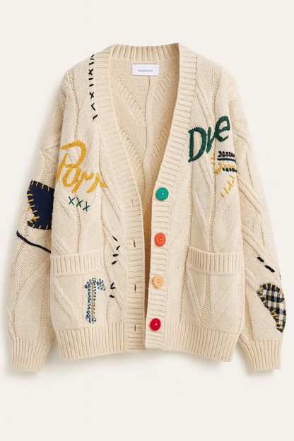 Laure Atelier – Color Patch Knit Cardigan