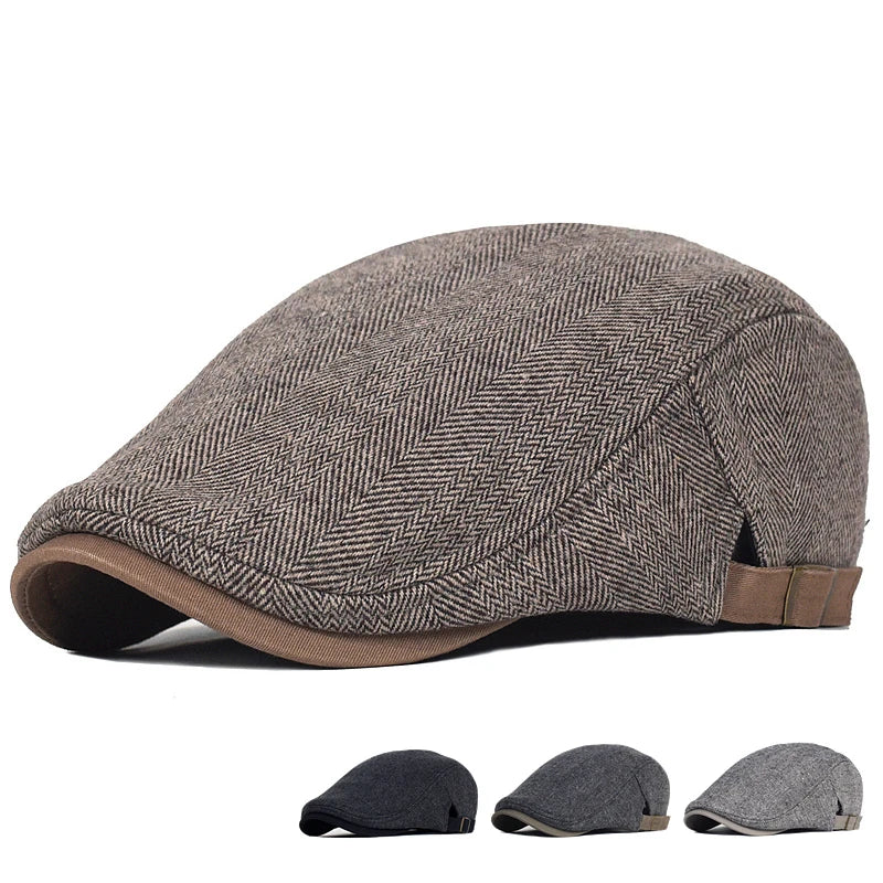 Lovas™ | Moderne Heren Pet met Herringbone Motief