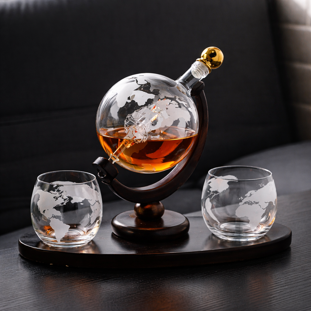 Whisky Karaf - Wereldkaart Editie