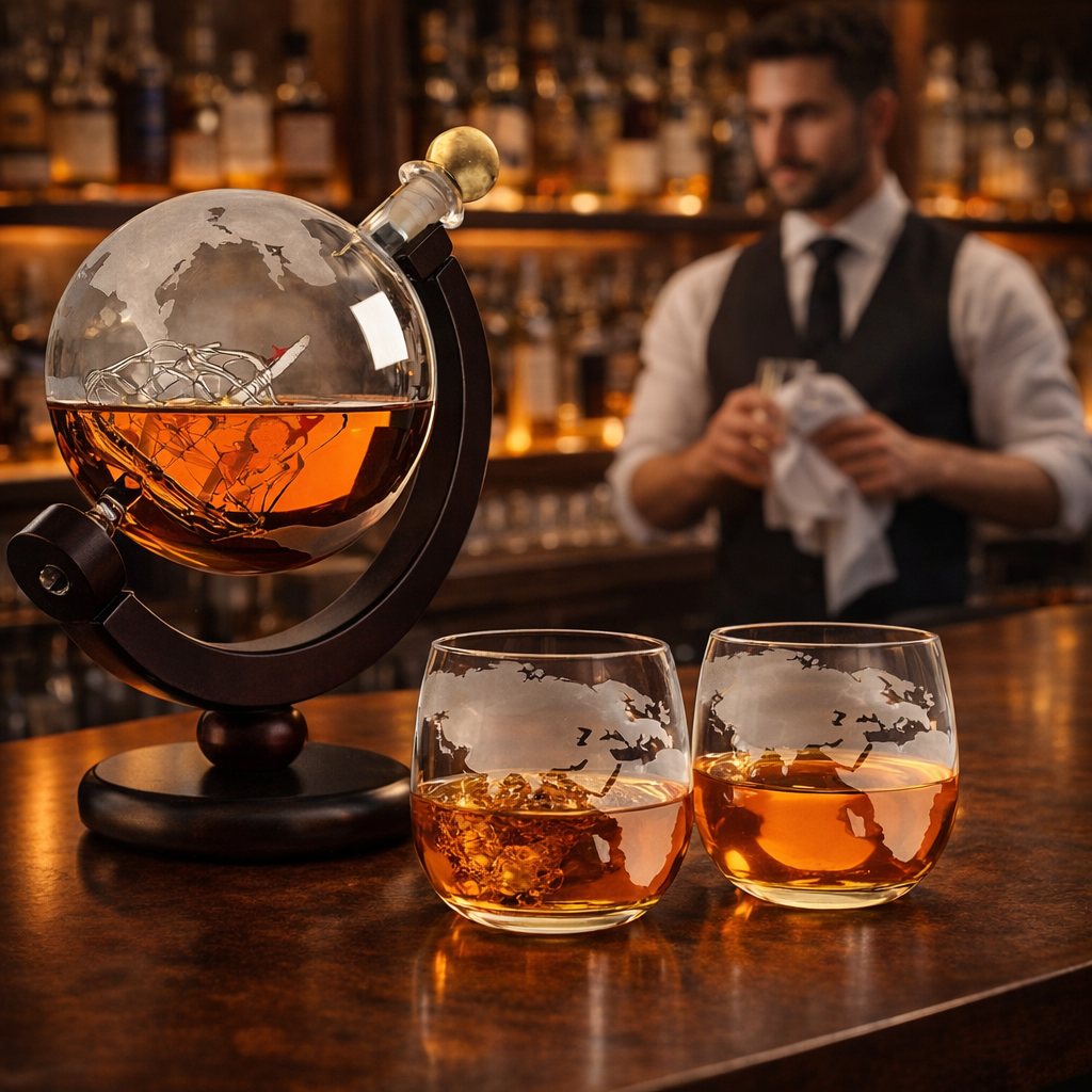 Whisky Karaf - Wereldkaart Editie
