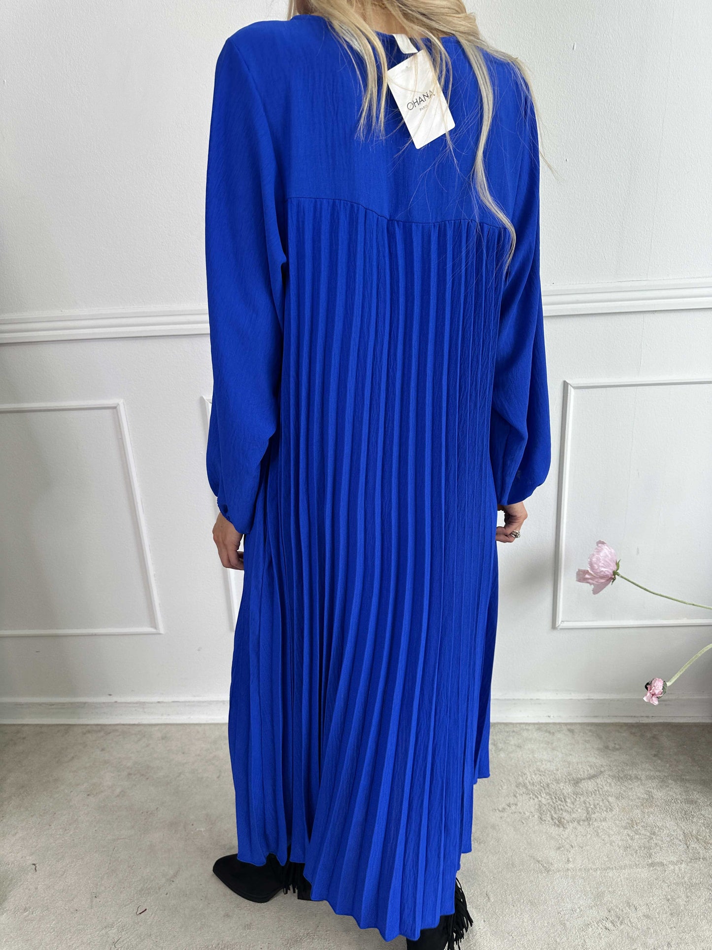 Katrina Long Sleeve - Lange jurk met plooien en zakken