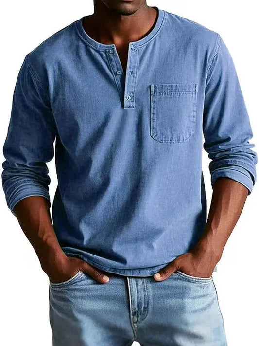 Lovas - Denim Henley shirt