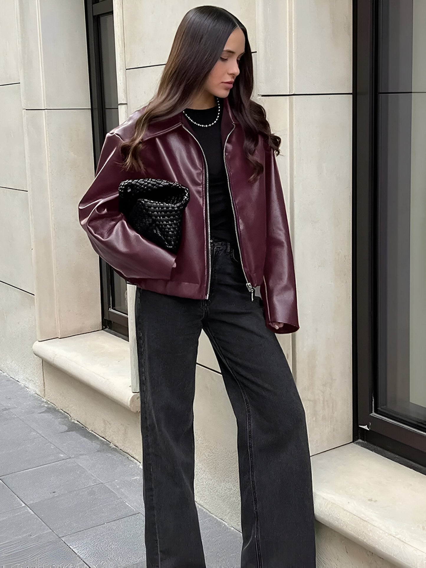 Julia - Leren bomberjas