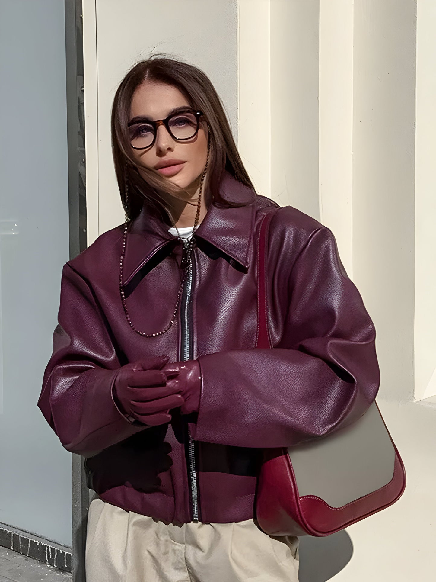 Julia - Leren bomberjas