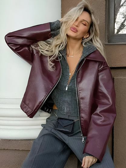 Julia - Leren bomberjas