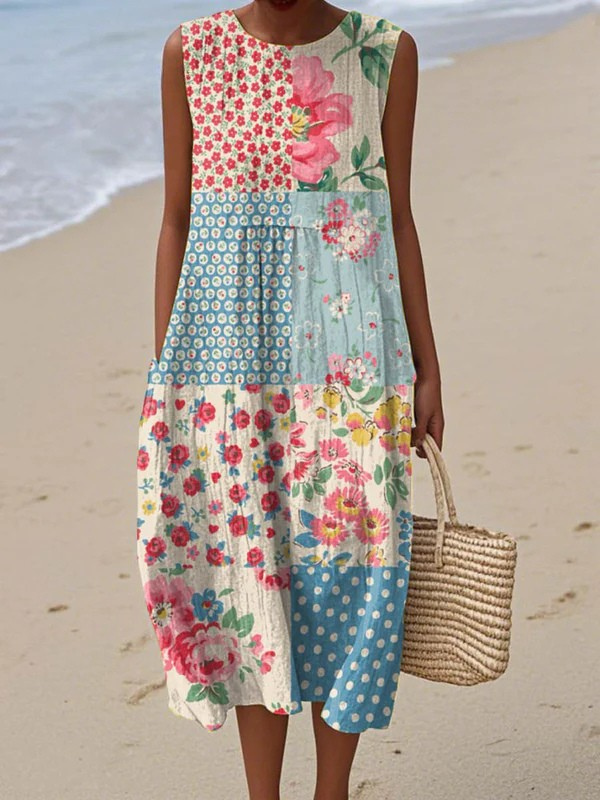Anna | Midi Patchwork Jurk