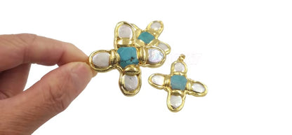 Anaëlle – Vergulde edelsteen hanger