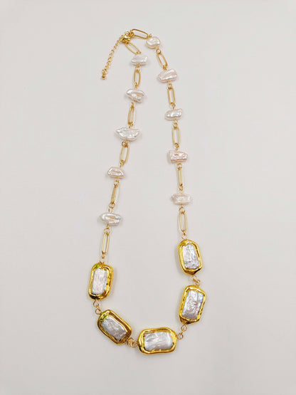 Célestine – Vergulde zoetwaterparelketting