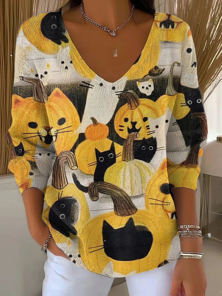 Béatrice – Kleurrijke trui met V-hals