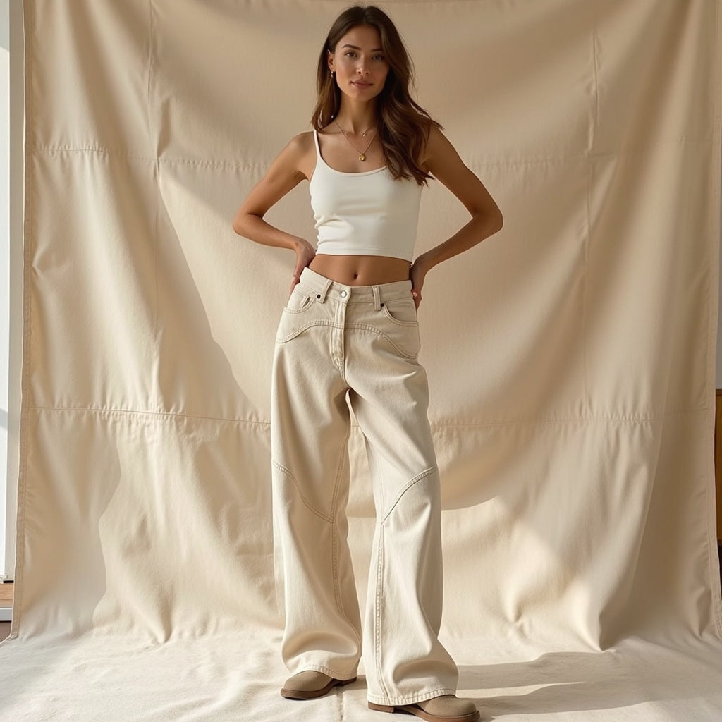 Félicité – Beige leren broek
