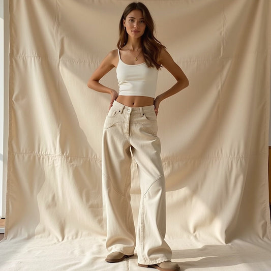 Félicité – Beige leren broek