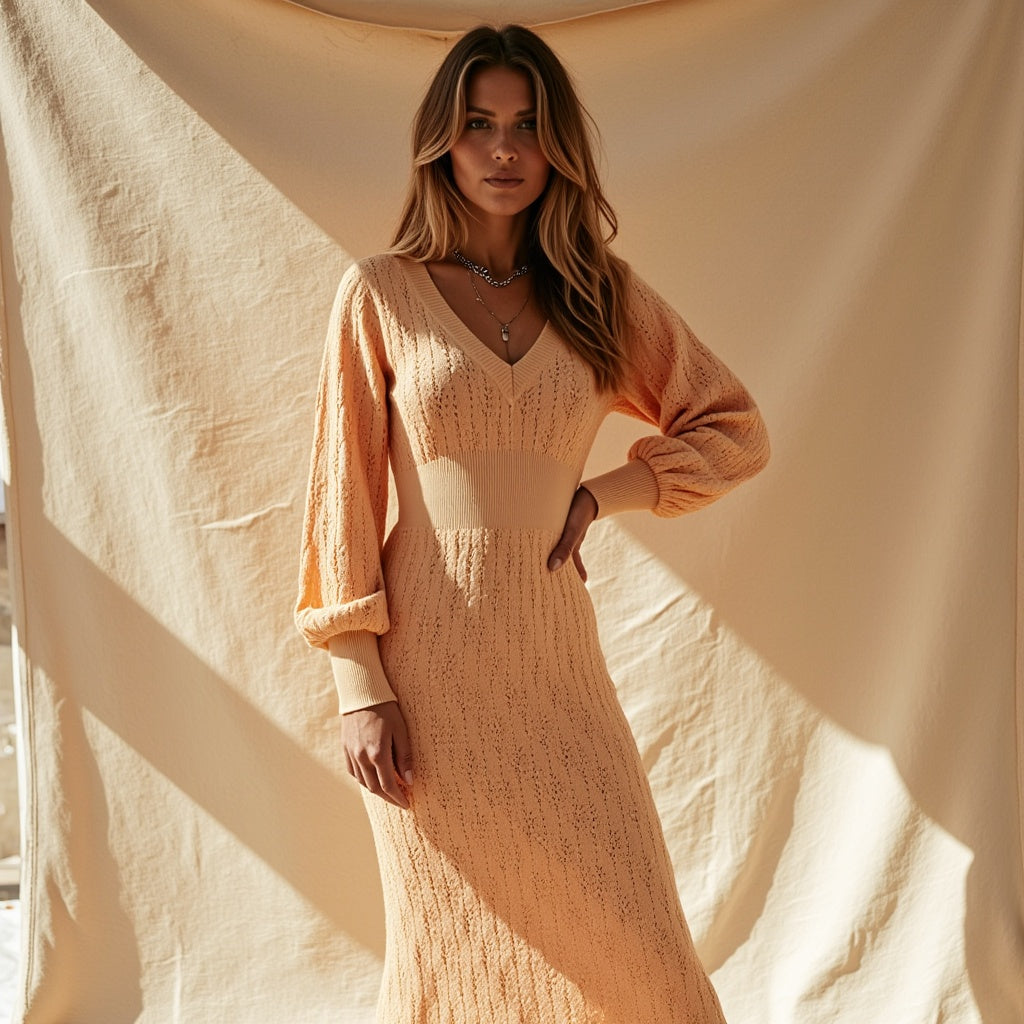 Justine – V-hals katoenen jurk