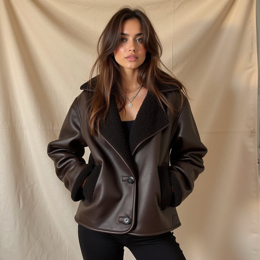 Astrid – Bruine leren jas