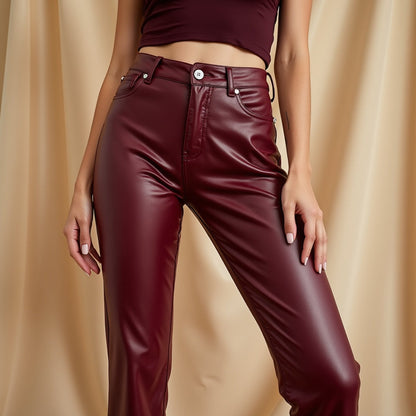 Joséphine – Veganistisch leren stretchbroek